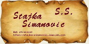 Stajka Simanović vizit kartica